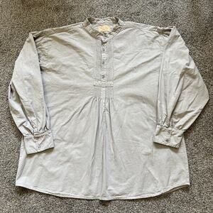 Scully Shirt Mens 2XL Grey Popover Frontier Western Costume Reenactment Banded